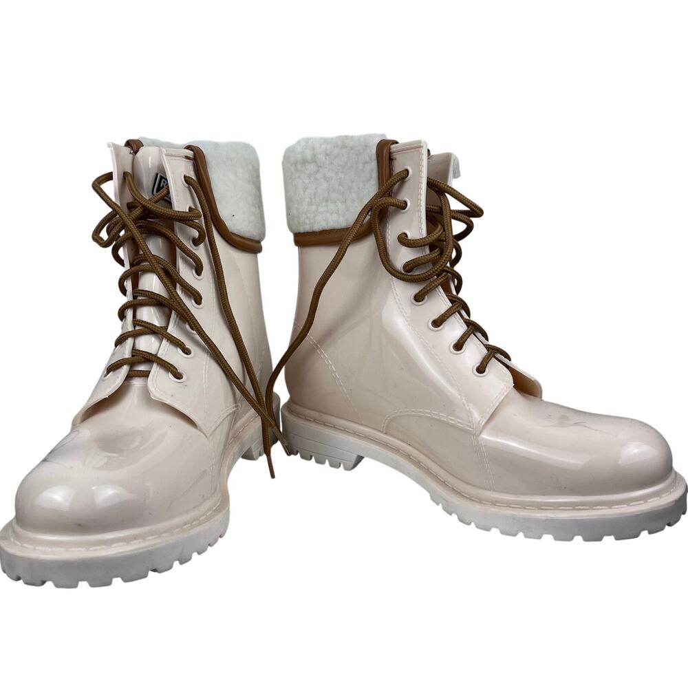 Kenneth Cole Reaction Radell Women's White Waterproof Rain Boots Size 9
